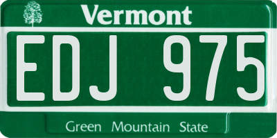 VT license plate EDJ975