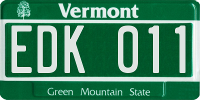 VT license plate EDK011