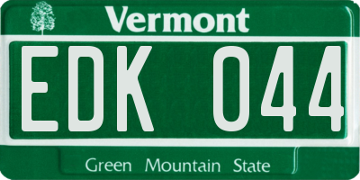 VT license plate EDK044
