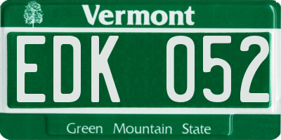 VT license plate EDK052