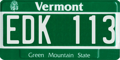 VT license plate EDK113