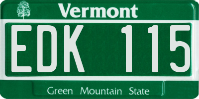 VT license plate EDK115