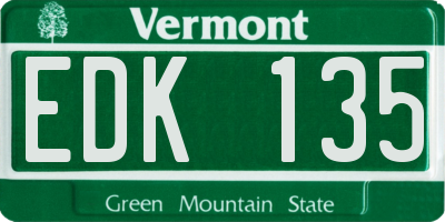 VT license plate EDK135