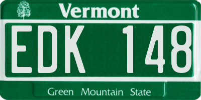 VT license plate EDK148