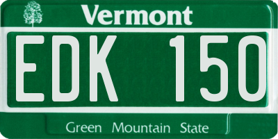VT license plate EDK150