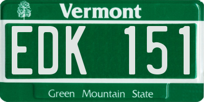 VT license plate EDK151