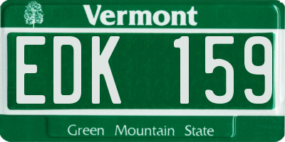 VT license plate EDK159