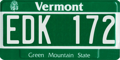 VT license plate EDK172