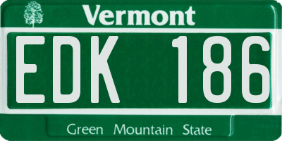 VT license plate EDK186