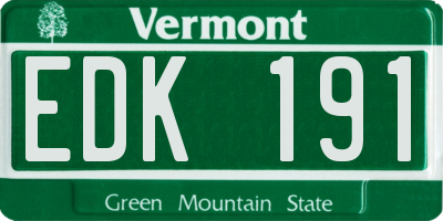 VT license plate EDK191