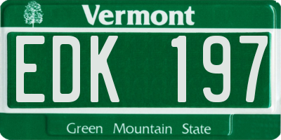 VT license plate EDK197