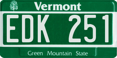 VT license plate EDK251
