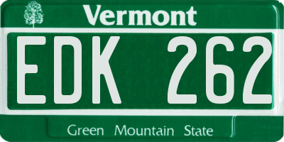 VT license plate EDK262