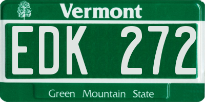 VT license plate EDK272