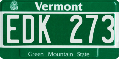 VT license plate EDK273
