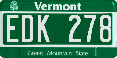 VT license plate EDK278