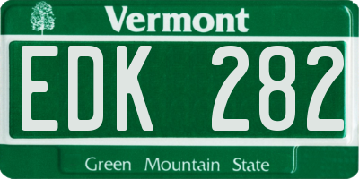 VT license plate EDK282
