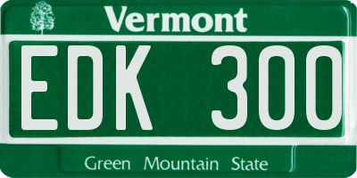 VT license plate EDK300
