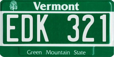VT license plate EDK321
