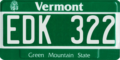 VT license plate EDK322