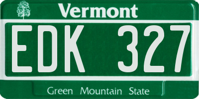 VT license plate EDK327