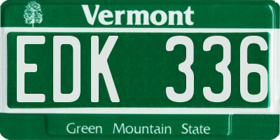 VT license plate EDK336