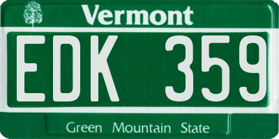 VT license plate EDK359