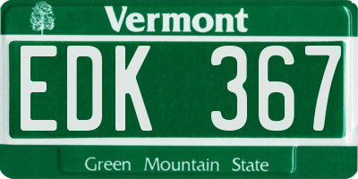 VT license plate EDK367