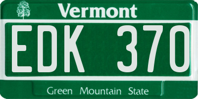 VT license plate EDK370