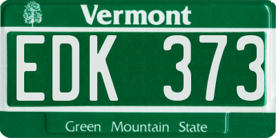 VT license plate EDK373