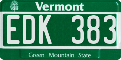 VT license plate EDK383