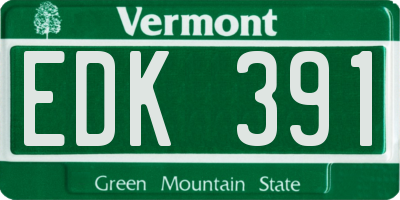 VT license plate EDK391