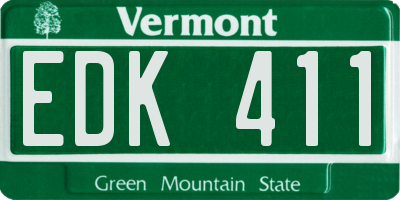 VT license plate EDK411