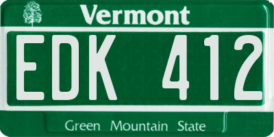 VT license plate EDK412