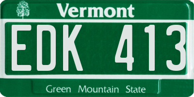 VT license plate EDK413
