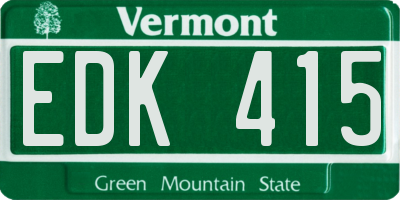 VT license plate EDK415