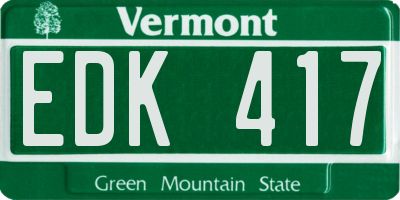 VT license plate EDK417