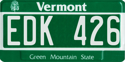 VT license plate EDK426