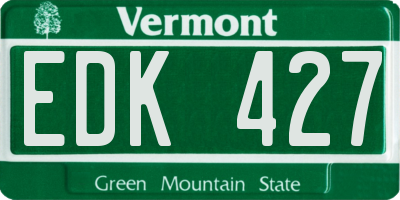 VT license plate EDK427