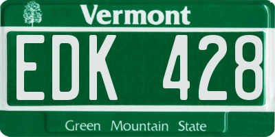 VT license plate EDK428