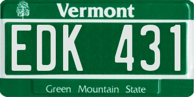 VT license plate EDK431