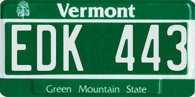 VT license plate EDK443