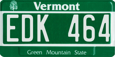 VT license plate EDK464