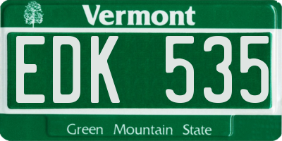 VT license plate EDK535
