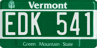VT license plate EDK541