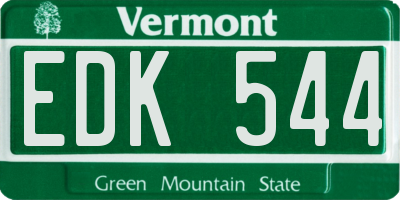 VT license plate EDK544