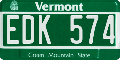VT license plate EDK574
