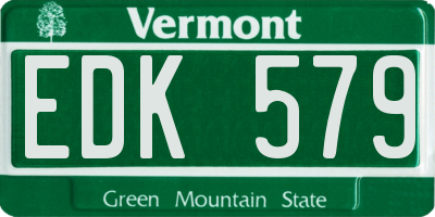 VT license plate EDK579