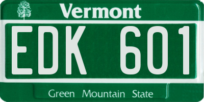 VT license plate EDK601
