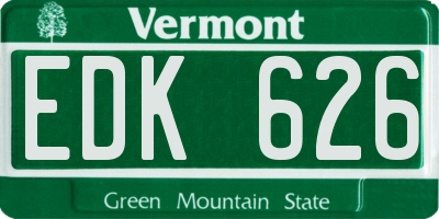 VT license plate EDK626